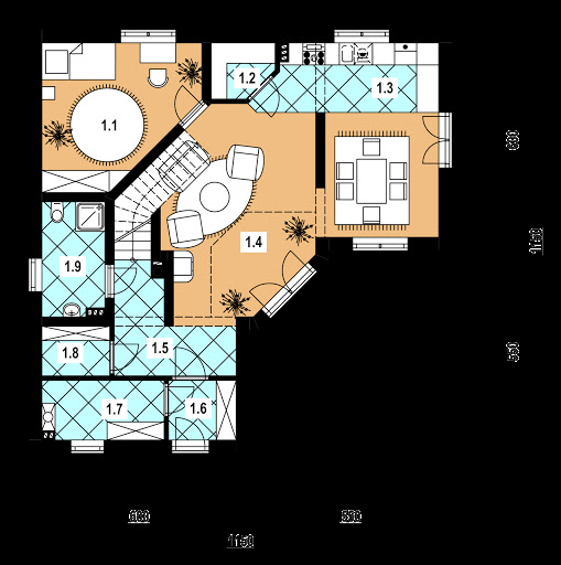 L-81 szkielet drewniany - Rzut parteru