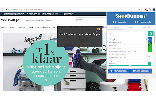 Shopbuddies.de Cashback-Melder