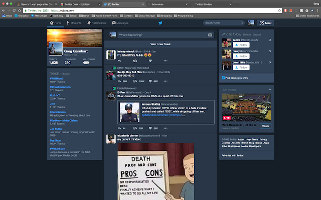 Twitter Dusk chrome extension