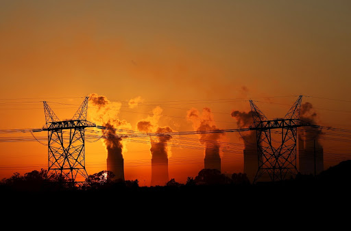 Electricity pylons at an Eskom power station near Sasolburg. File photo.