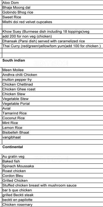 Truffle Tangles menu 