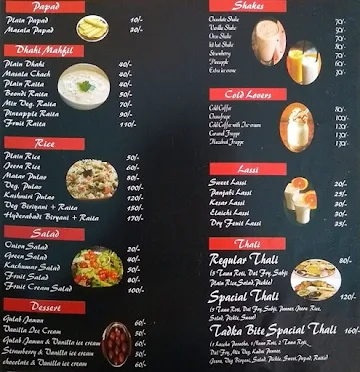 Tadka Bites Fast Food & Restaurant menu 