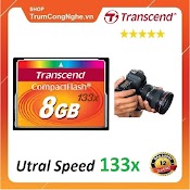 Thẻ Nhớ Cf Transcend Compactflash 8Gb 133X Speed Dùng Cho Máy Ảnh , Máy Cnc