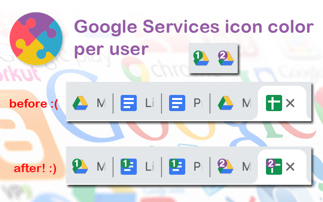 Google Services icon color per user