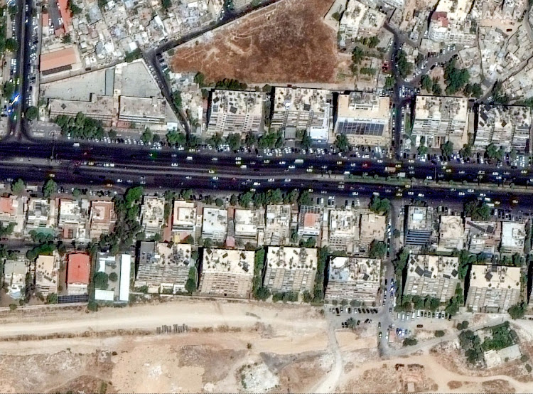 A satellite image shows the Iranian embassy and consulate before a suspected Israeli strike, in Damascus, Syria September 4, 2023 in this handout image.