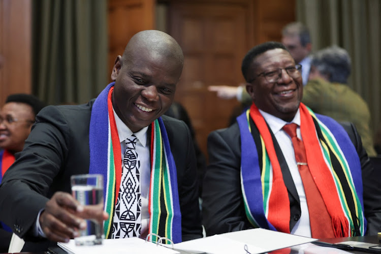 Minister of justice Ronald Lamola at the International Court of Justice in The Hague, Netherlands on January 11 2024.