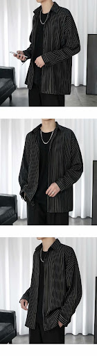 Title 4, Striped White Shirt Mens Long Sleeve Casual. E...
