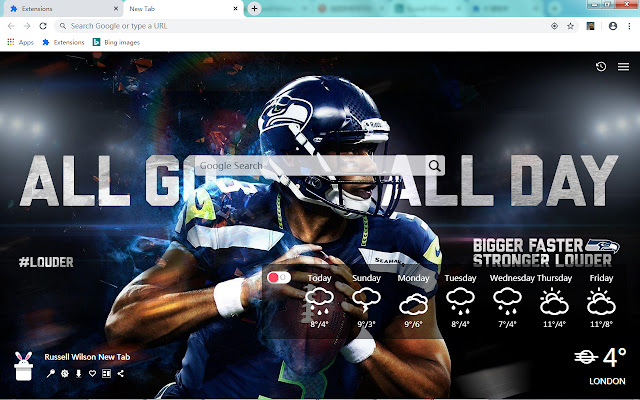 Russell Wilson Nova pestanya, Fons de pantalla personalitzada HD