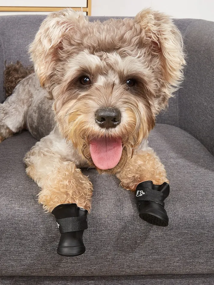 Anti slip and waterproof pet rubber boots | Comfortable claw protection for small pets - keep the claws safe, dry, and f