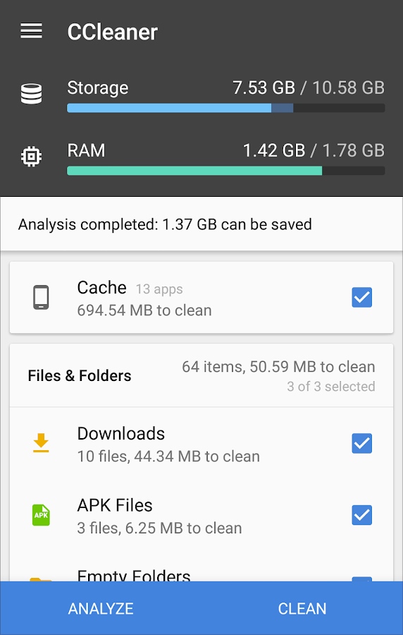   CCleaner- tangkapan layar 