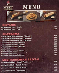 Istah - Shawarma And Biryani menu 1