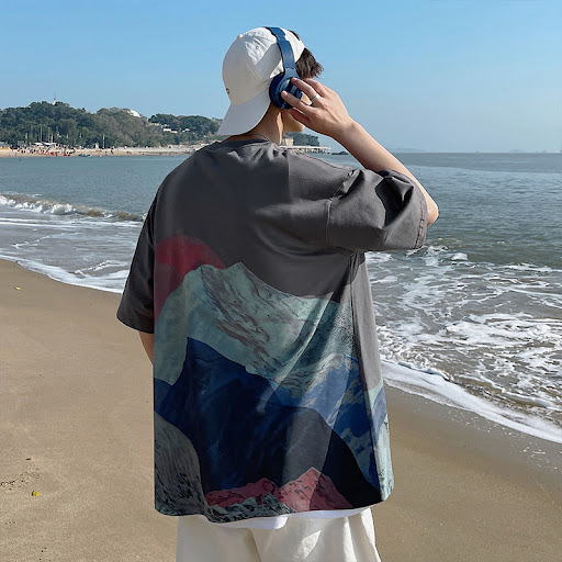 Title 4, Summer mens t-shirt with super fire snow mount...
