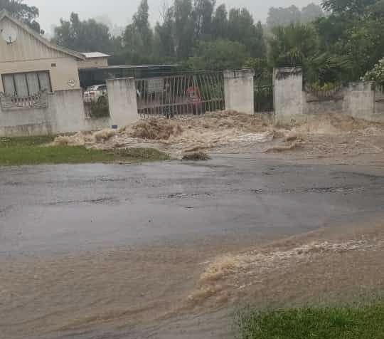 Flooding in the uMngeni area in KwaZulu-Natal after heavy rain.