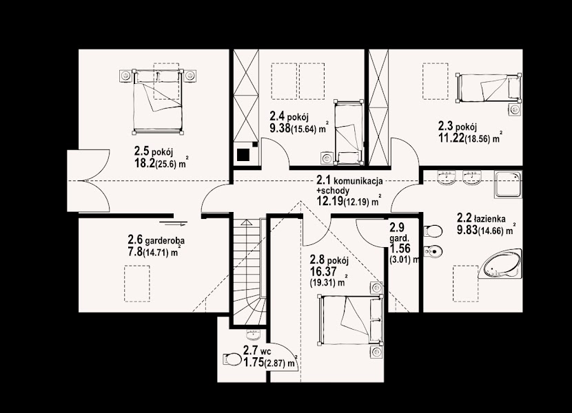 Zdjęcie rzutu Rzut poddasza projektu domu