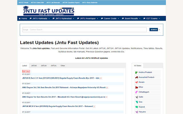 JNTU FAST UPDATES chrome extension