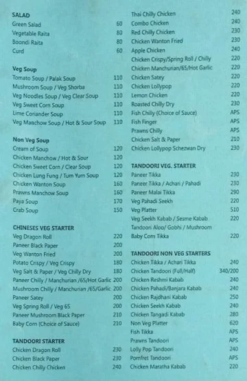 Shakti menu 