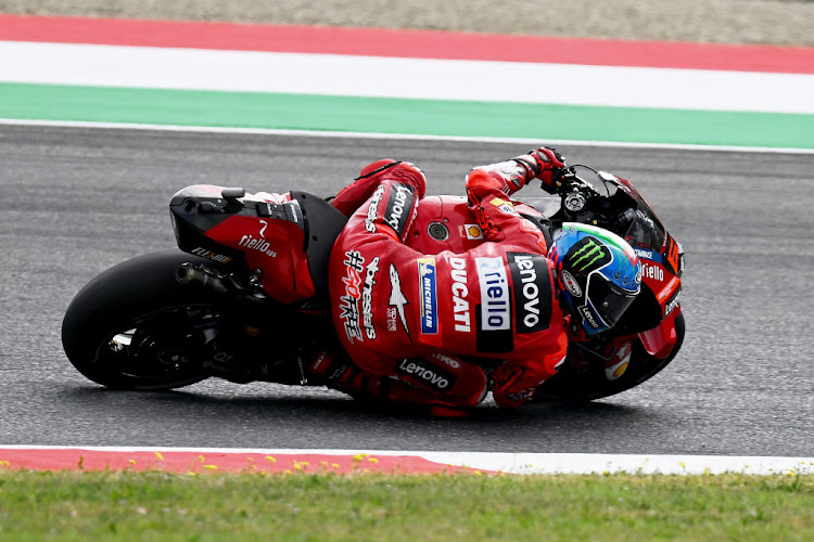 Francesco Bagnaia on track during the MotoGP of Italy at Mugello Circuit on May 29, 2022 in Scarperia, Italy.