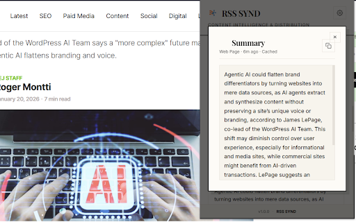 RSS SYND - AI Content Intelligence