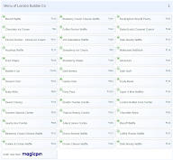 London Bubble Co menu 1