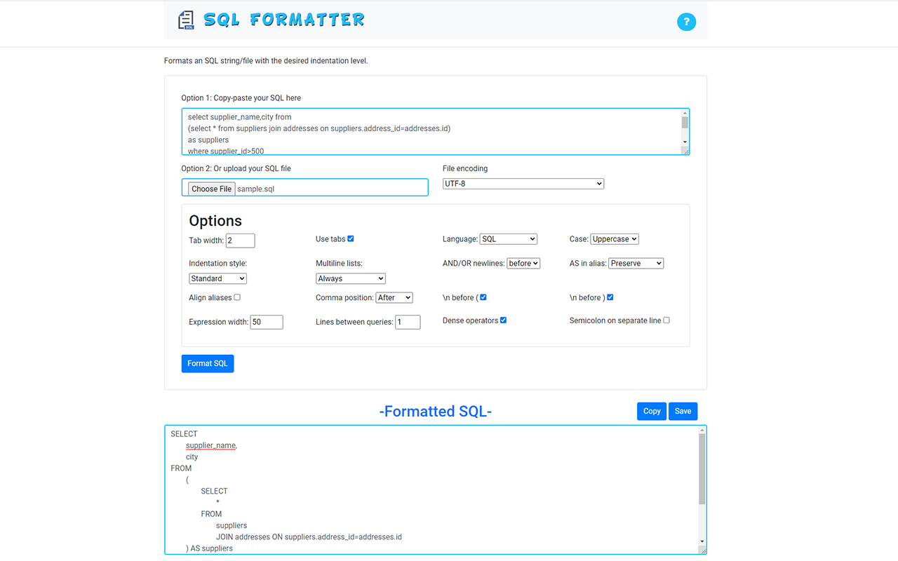 SQL Formatter Preview image 1