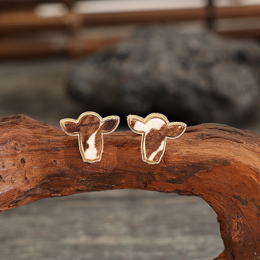 Title 4, Retro Western Style Cattle Head Earrings. Make ...