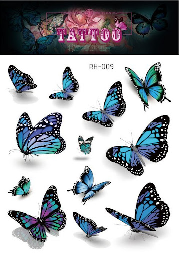 Title 2, Waterproof Temporary Tattoo Sticker Small Butte...