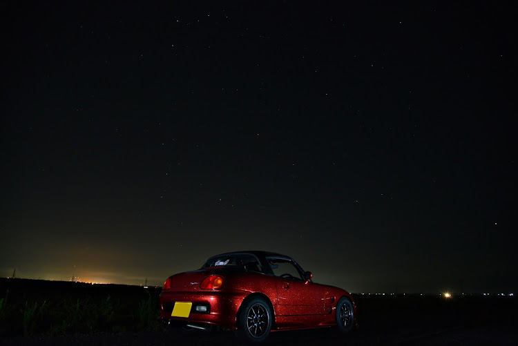 カプチーノの新潟・撮影練習・夜撮影・星空・港に関するカスタム事例の投稿画像1枚目