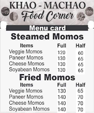 Khao Machao Food Corner menu 1