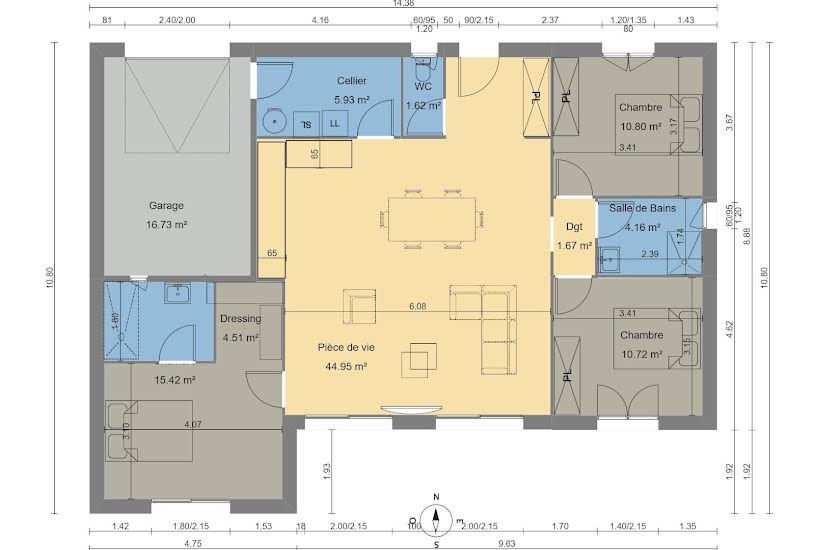  Vente Terrain + Maison - Terrain : 1 060m² - Maison : 99m² à Moliets-et-Maa (40660) 