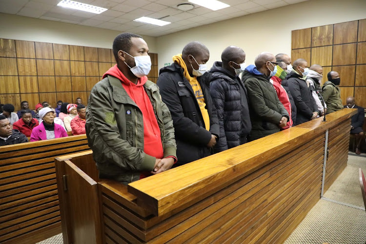 A group of men employed by different police units appeared at the Randburg Magistrate’s Court on Monday. The policemen are accused of extortion, robbery, kidnapping and assault after they allegedly drove into the home of a Joburg businessman and demanded R300 000.