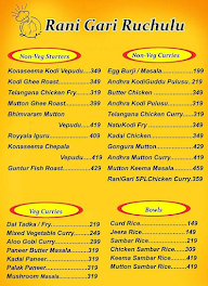 Rani Gari Ruchulu menu 3