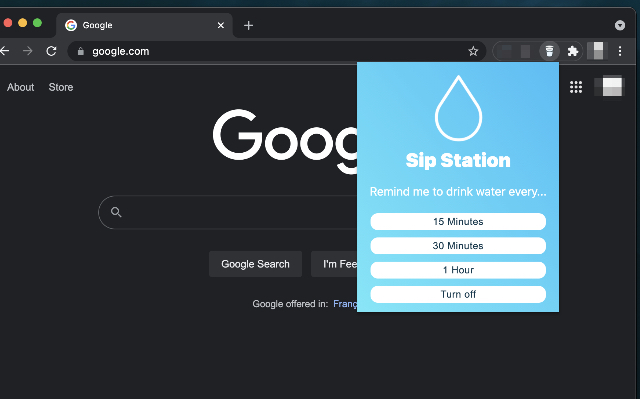 Sip Station chrome extension