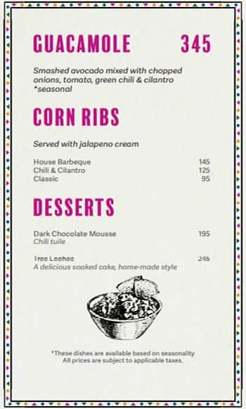 Mad Mex menu 