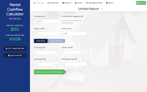 Cashflow Calculator for Zillow/Trulia/Redfin