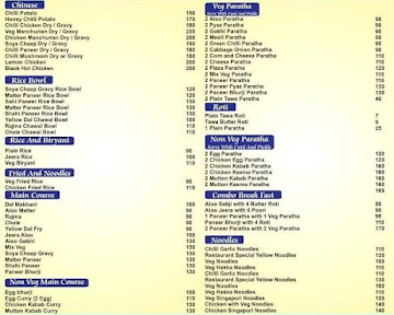 Paratha Pub menu 