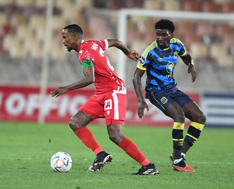 Linda Mntambo, of Sekhukhune United, during the match against Cape Town City on Tuesday .