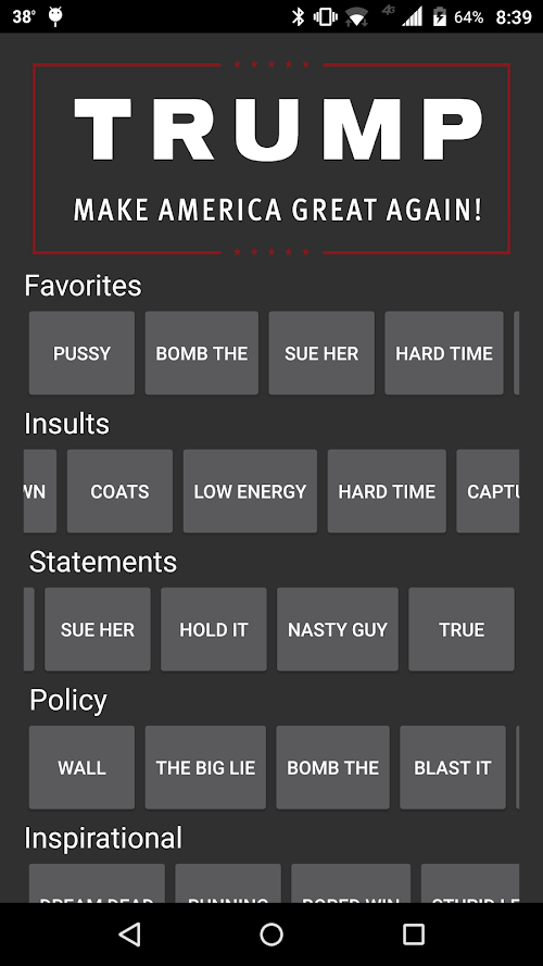Android application Trump SoundBoard screenshort