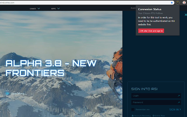 Star Citizen PTU Follow chrome extension