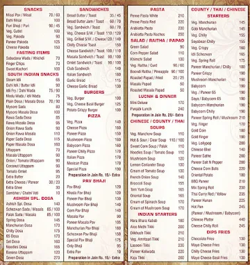 Ashish Dining Pure Veg menu 