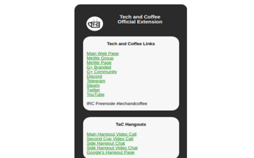 Tech and Coffee - Official Extension