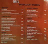 Barista Coffee menu 1