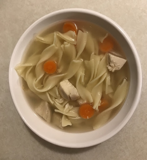 Delicious chicken noodle soup 