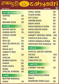 Sahyadri Food Point menu 1