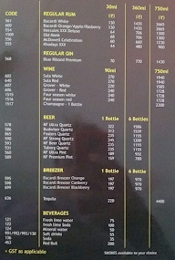 The Club, Nayandahalli menu 1