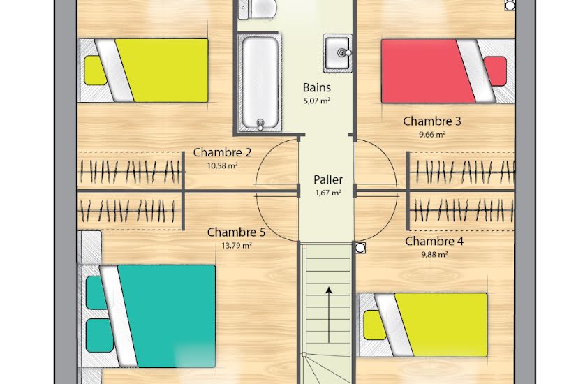  Vente Terrain + Maison - Terrain : 450m² - Maison : 102m² à Forêt-la-Folie (27510) 