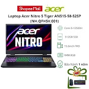 [Mã Elmall5 Giảm Đến 500K] Laptop Gaming Acer Nitro 5 Tiger An515 - 58 - 52Sp/ I5 - 12500H/8Gb/512Gb/4Gb Rtx3050/144Hz