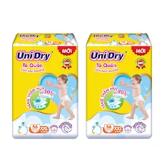 Bộ 2 gói Tã quần em bé siêu khô thoáng UniDry size XXL56