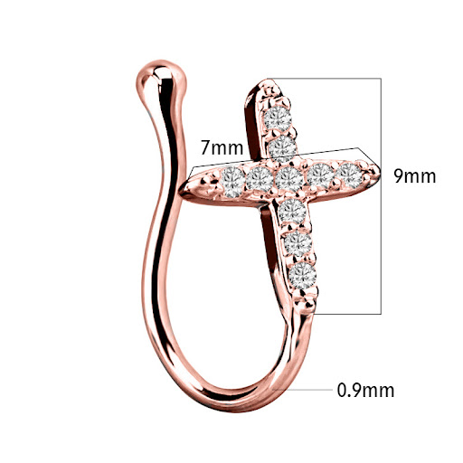 Title 4, Zircon Nose Clip False Nose Ring Ear Bone Clip....