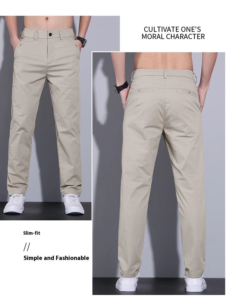 Title 12, Heren Zomer Business Casual Broek Rechte Slim F...