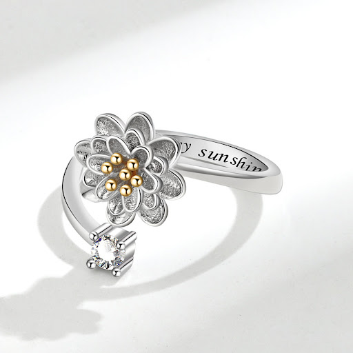 Title 5, Womens Adjustable Anxiety Relief Open Ring, St...